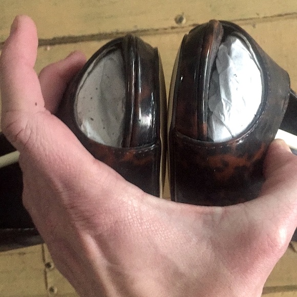 ASOS HEELS TORTOISE PATENT LEATHER PEEP TOE HIGH HEELS 9 US - Picture 6 of 10